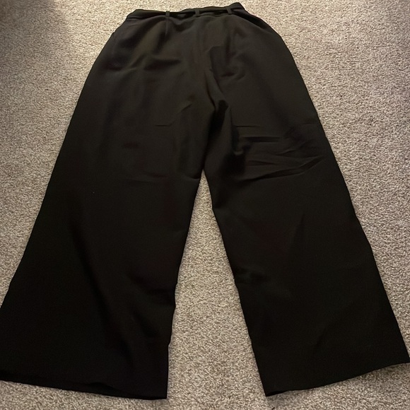 ASOS Black Tie Waist Tapered Cropped Pants - Picture 4 of 4